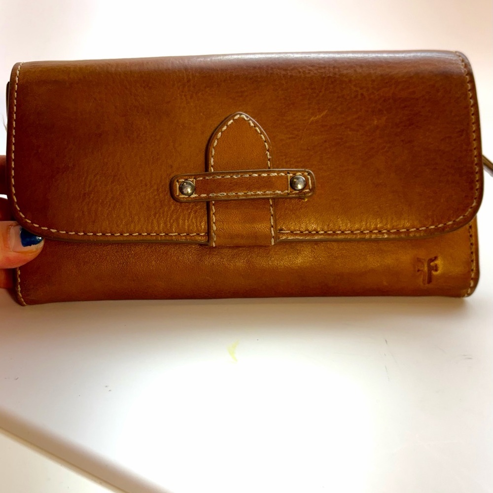Frye Brown Leather Wallet Clutch